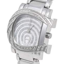 Pre Owned Aigner Mother of Pearl Stainless Steel Genua Due A31600 Women's Wristwatch 31 mm