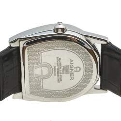 Pre Owned Aigner Mother of Pearl Stainless Steel Leather Asti A32200 Women's Wristwatch 26 mm
