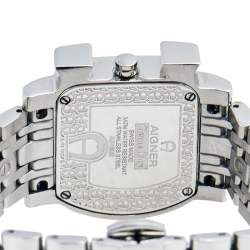 Pre Owned Aigner Mother Of Pearl Stainless Steel Genua Due A31600 Women's Wristwatch 31 mm