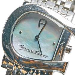 Pre Owned Aigner Mother Of Pearl Stainless Steel Genua Due A31600 Women's Wristwatch 31 mm