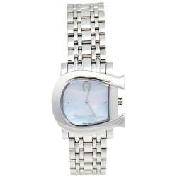 Pre Owned Aigner Mother Of Pearl Stainless Steel Genua Due A31600 Women's Wristwatch 31 mm