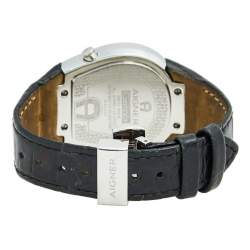 Pre Owned Aigner Mother of Pearl Stainless Steel Leather Cremona A40200 Women's Wristwatch 36 mm