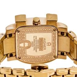 Pre Owned Aigner Mother of Pearl Rose Gold Plated Stainless Steel Genua Due A31600 Women's Wristwatch 31 mm