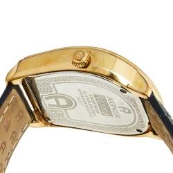 Pre Owned Aigner Metallic Rose Gold Plated Stainless Steel Leather Verona A48000 Women's Wristwatch 39 mm