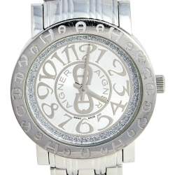 Pre Owned Aigner Silver Stainless Steel Cortina A26300 Women's Wristwatch 35 mm
