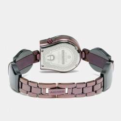 Pre Owned Aigner Black Mother of Pearl Ceramic PVD Coated Stainless Steel Savona Ceramic A33200 Women's Wristwatch 24 mm