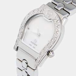 Pre Owned Aigner Mother of Pearl Stainless Steel Ravenna A01200 Women's Wristwatch 24 mm