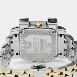 Pre Owned Aigner White Leaves Two-Tone Stainless Steel Genua Due A31600 Women's Wristwatch 31 mm
