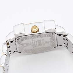 Pre Owned Aigner White Leaves Two-Tone Stainless Steel Genua Due A31600 Women's Wristwatch 31 mm