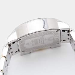 Pre Owned Aigner White Leaves Two-Tone Stainless Steel Genua Due A31600 Women's Wristwatch 31 mm