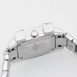 Pre Owned Aigner White Mother of Pearl Stainless Steel Diamonds Genua Due A31600 Women's Wristwatch 31 mm