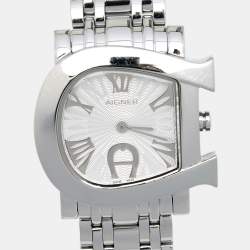 Pre Owned Aigner Silver Stainless Steel Genua Due A31600 Women's Wristwatch 31 mm