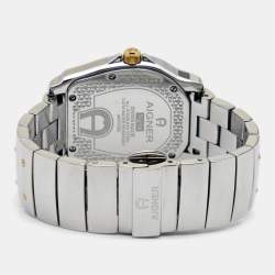 Pre Owned Aigner Mother of Pearl Two Tone Stainless Steel Signa 105200 Women's Wristwatch 33 mm .