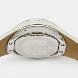 Pre Owned Aigner Silver Stainless Steel Leather Ravello A21200 Women's Wristwatch 34 mm