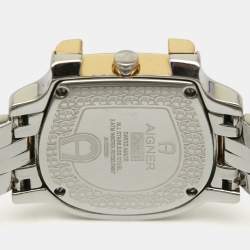 Pre Owned Aigner Mother of Pearl Two Tone Stainless Steel Cesena A132200 Women's 32 mm