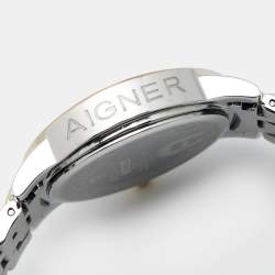 Pre Owned Aigner Mother of Pearl Two Tone Stainless Steel Cortina A26300 Women's Wristwatch 36 mm