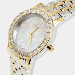 Pre Owned Aigner Mother of Pearl Two Tone Stainless Steel Cortina A26300 Women's Wristwatch 36 mm
