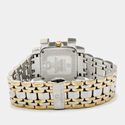 Pre Owned Aigner White Leaves Two-Tone Stainless Steel Genua Due A31600 Women's Wristwatch 31 mm