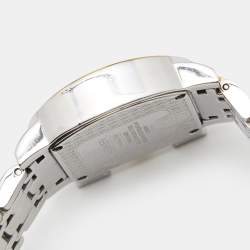 Pre Owned Aigner White Leaves Two-Tone Stainless Steel Genua Due A31600 Women's Wristwatch 31 mm