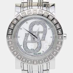 Pre Owned Aigner Mother of Pearl Stainless Steel Cortina A26300 Women's Wristwatch 36 mm
