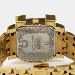 Pre Owned Aigner White Gold Plated Stainless Steel Genua Due A31600 Women's Wristwatch 34 mm