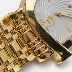 Pre Owned Aigner White Gold Plated Stainless Steel Genua Due A31600 Women's Wristwatch 34 mm