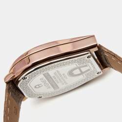 Pre Owned Aigner Champagne PVD Coated Stainless Steel Leather Verona Nuovo 44 A22000 Women's Wristwatch 36 mm