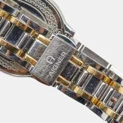 Pre Owned Aigner Mother of Pearl Two Tone Stainless Steel Verona A48100 Women's Wristwatch 33 mm