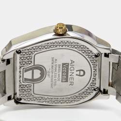 Pre Owned Aigner Mother of Pearl Two Tone Stainless Steel Verona A48100 Women's Wristwatch 33 mm