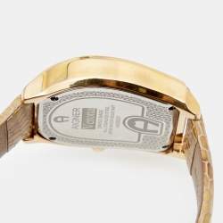 Pre Owned Aigner Gold Plated Stainless Steel Leather Verona A48000 Women's Wristwatch 39 mm