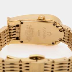 Aigner Mother of Pearl Gold Plated Stainless Steel Diamond Olbia A29000 Women's Wristwatch 21 mm