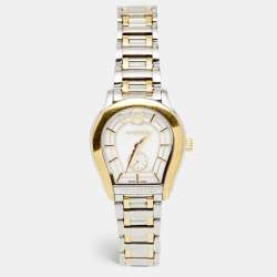 Pre Owned Aigner Mother of Pearl Two Tone Stainless Steel Vicenza A111200 Women's Wristwatch 30 mm