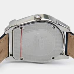 Pre Owned Aigner Silver Stainless Steel Leather Viterbo A10100 Men's Wristwatch 40 mm