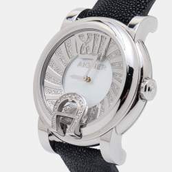 Pre Owned Aigner Mother of Pearl Stainless Steel Stingray Bari Donna A37200 Women's Wristwatch 42 mm