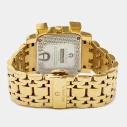 Pre Owned Aigner White Gold Plated Stainless Steel Genua Due A31600 Women's Wristwatch 34 mm