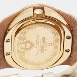 Aigner Cream Gold Plated Stainless Steel Diamond Ravello Due A21000 Women's Wristwatch 43 mm