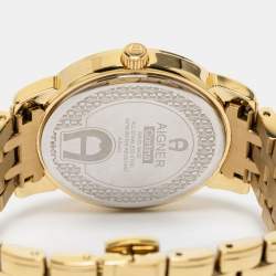 Aigner Mother of Pearl Gold Plated Stainless Steel Cortina A23600 Women's Wristwatch 36 mm