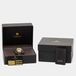 Aigner Mother of Pearl Gold Plated Stainless Steel Cortina A23600 Women's Wristwatch 36 mm