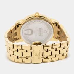 Aigner Mother of Pearl Gold Plated Stainless Steel Cortina A23600 Women's Wristwatch 36 mm