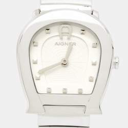 Pre Owned Aigner White Stainless Steel Messina A40200 Women's Wristwatch 29 mm