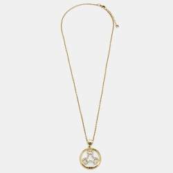 Pre Owned Aigner Mother of Pearl Gold-Plated Stainless Steel Cortina Earring Necklace Set A26300 Women's Wristwatch 36 mm