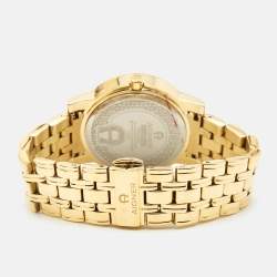 Pre Owned Aigner Mother of Pearl Gold-Plated Stainless Steel Cortina Earring Necklace Set A26300 Women's Wristwatch 36 mm