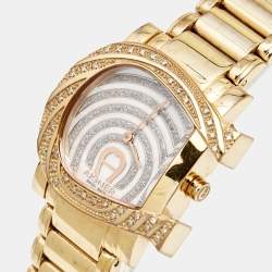 Aigner Mother of Pearl Gold Plated Stainless Steel Diamonds Genua Due A31600 Women's Wristwatch 31 mm