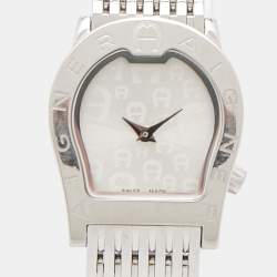 Pre Owned Aigner Silver Stainless Steel Ravenna Nuovo A25200 Women's Wristwatch 24 mm 