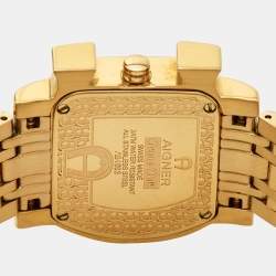 مملوكة مسبقًا Aigner Mother of Pearl Gold Plated Stainless Steel Genua Due A31600 Women's Wristwatch 31 mm