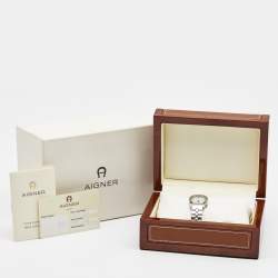 Pre Owned Aigner White Stainless Steel Ravenna A02200 Women's Wristwatch 24 mm