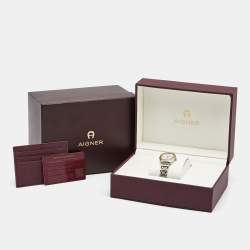 Aigner Silver Two Tone Stainless Steel Vicenza A111200 Women's Wristwatch 30 mm