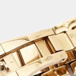 Pre Owned Aigner Mother of Pearl Yellow Gold Plated Stainless Steel Ravenna A122200 Women's Wristwatch 30 mm