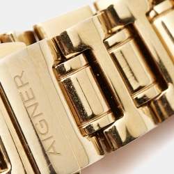 Pre Owned Aigner Mother of Pearl Yellow Gold Plated Stainless Steel Ravenna A122200 Women's Wristwatch 30 mm