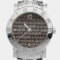 Pre Owned Aigner Grey Stainless Steel Cortina A26200 Women's Wristwatch 29 mm